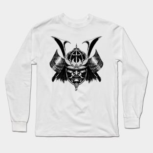 Samurai helmet lineart Long Sleeve T-Shirt